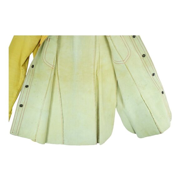 Vintage 70`s MIURA Yellow LEATHER Jacket Size Large Made in England Hard to Find - Picture 10 of 15